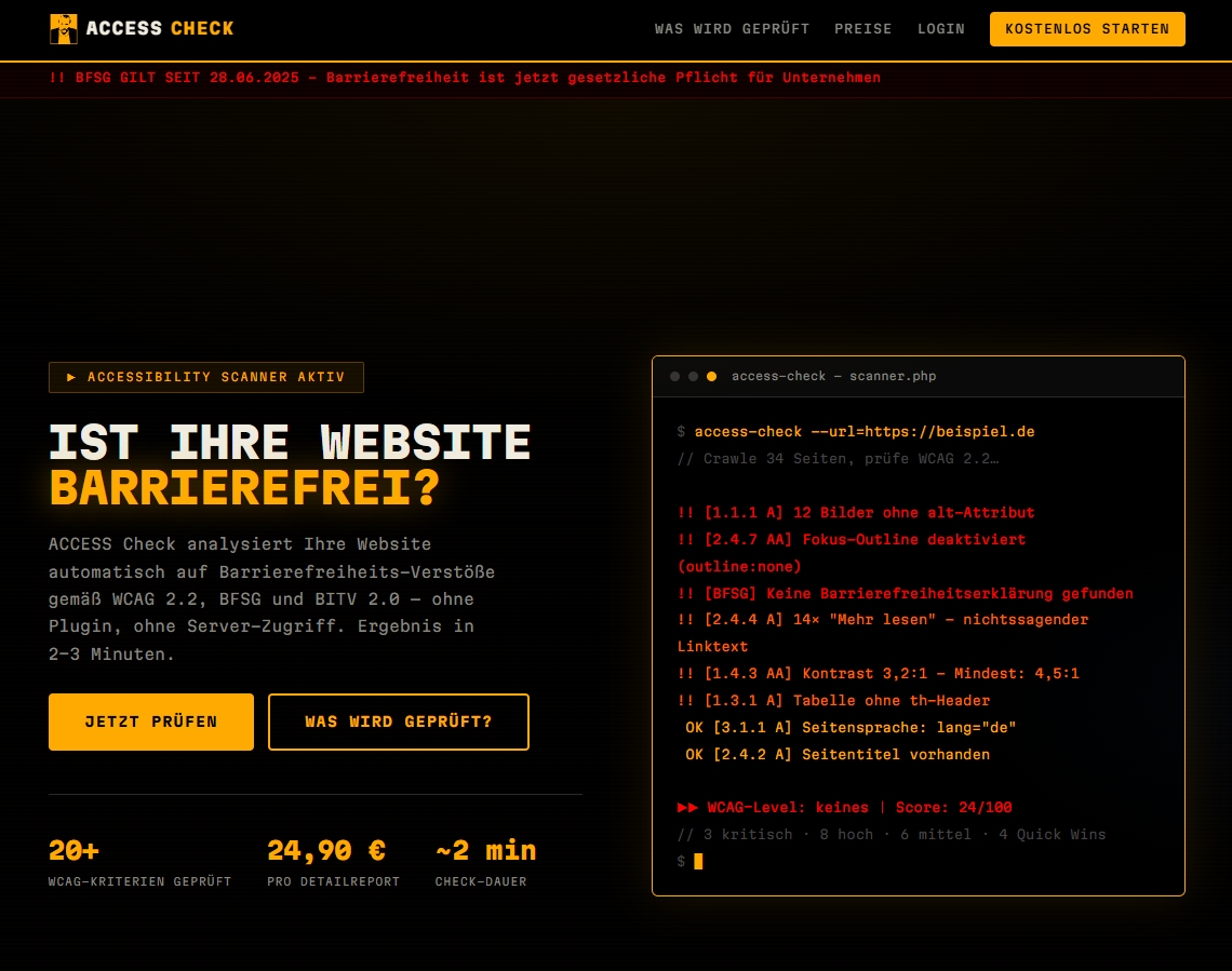 Website kostenfrei auf Barrierefreiheit prüfen Website kostenfrei auf Barrierefreiheit prüfen