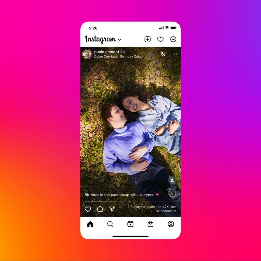 Instagram testet einen bildschirmfüllenden Home-Feed