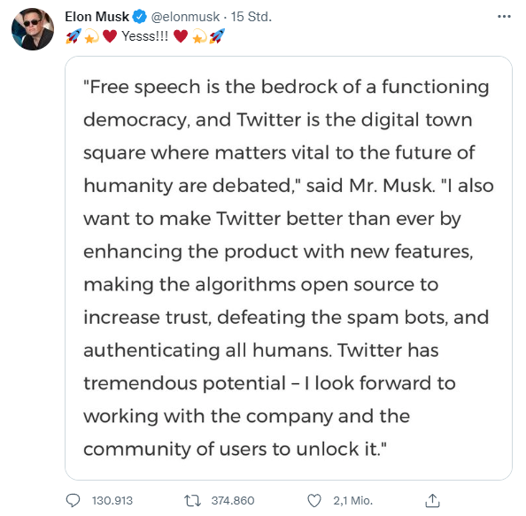 Elon Musk kauft Twitter