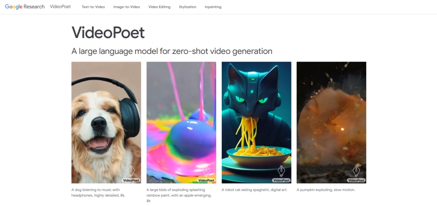 Google launcht VideoPoet